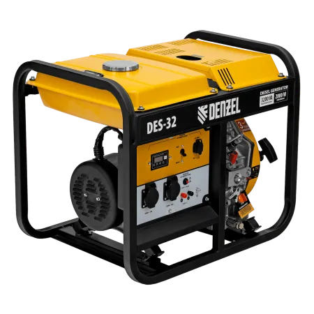 Генератор дизельный DENZEL DES-32, 3,2 кВт, 230 В, 11 л, ручной стартер