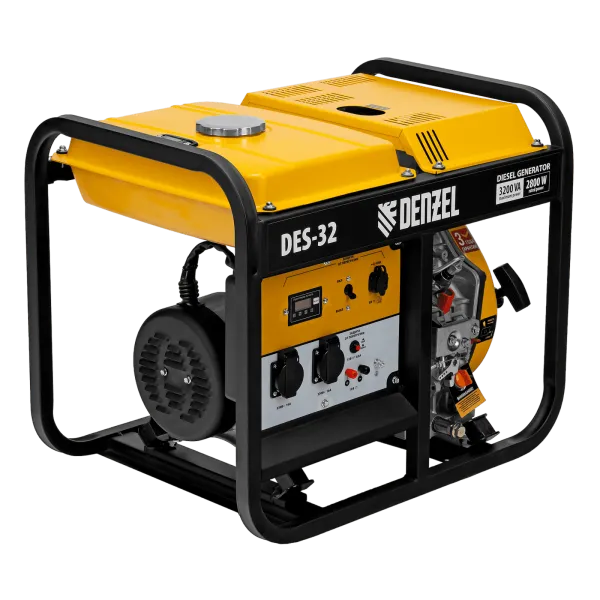 Генератор дизельный DENZEL DES-32, 3,2 кВт, 230 В, 11 л, ручной стартер