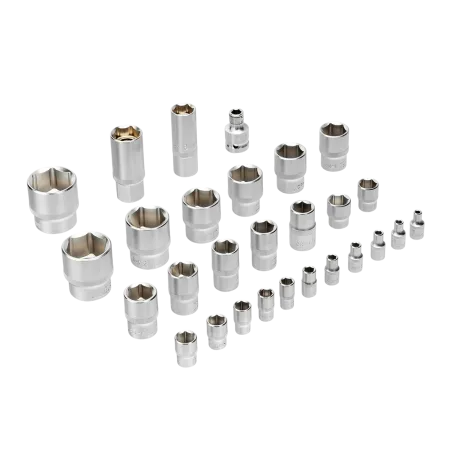Набор инструментов DENZEL 1/2", 1/4", CrV, S2, пластиковый кейс, 82 предмета