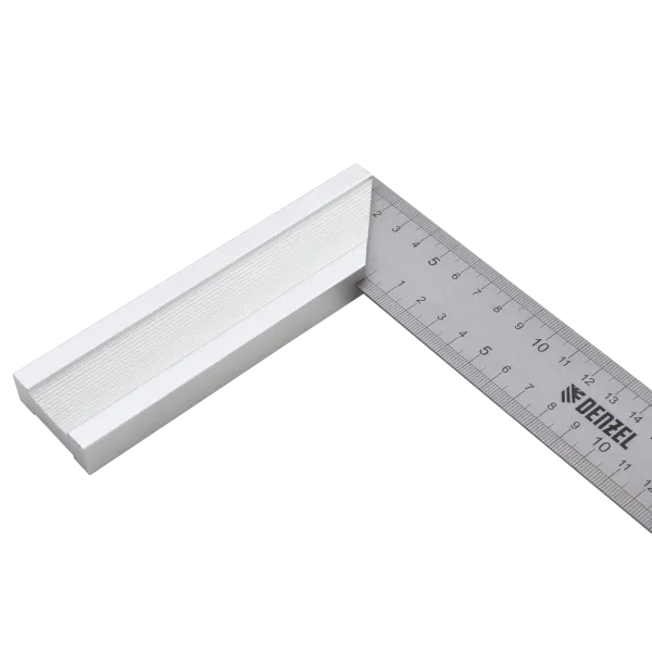 Угольник DENZEL 32396 250 мм, нержавеющая сталь, градуировка, алюминиевое основание