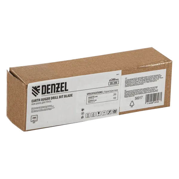 Нож шнека для грунта DENZEL ER-200, диаметр 200 мм, комплект 2 шт