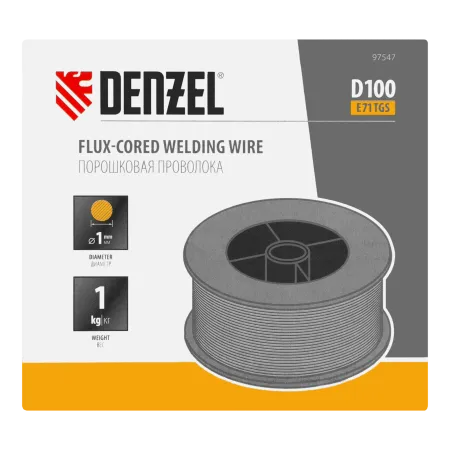 Порошковая проволока Denzel Е71TGS, диам. 1 мм, 1 кг, диам. катушки D100