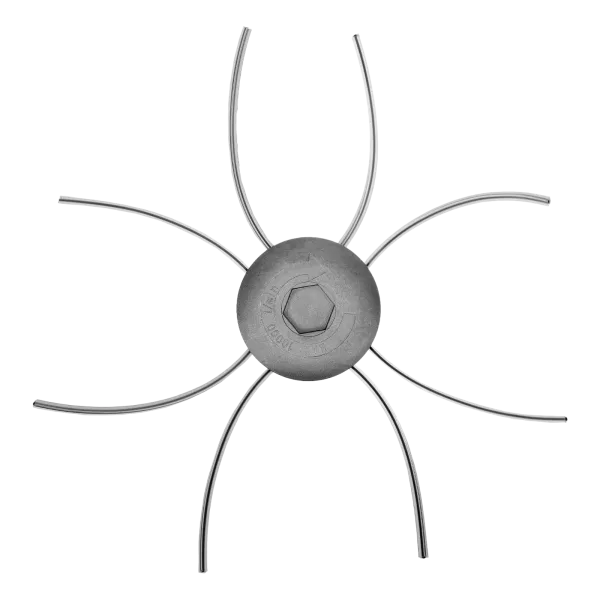 Триммерная головка DENZEL 96358, универсальная, алюминиевый корпус, леска до 4 мм