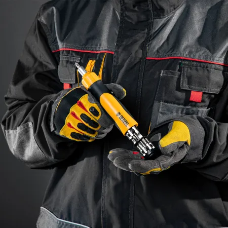 Отвертка реверсивная DENZEL механизм SmartPush 12 шт, S2