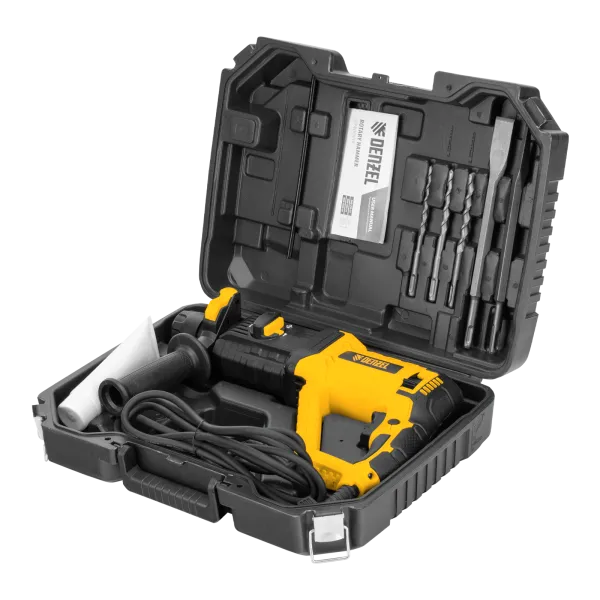 Перфоратор электрический DENZEL RHB-1050-30, SDS-plus, 1050 Вт, 3,4 Дж, 4 реж.