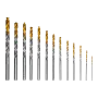 Набор сверл по металлу DENZEL, 1,5-6,5мм, Р6М5-TiN, Golden Tip, 13 шт