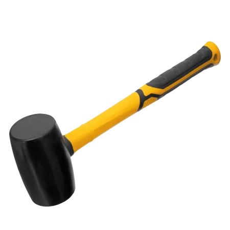 Киянка резиновая DENZEL 680 г, черная, фибергласовая рукоятка c TPR покрытием
