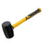 Киянка резиновая DENZEL 680 г, черная, фибергласовая рукоятка c TPR покрытием
