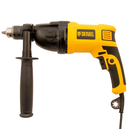 Ударная дрель DENZEL ID-1050-2, 1050 Вт, 0-3000/0-1100 об/мин, 0-48000/0-17600 уд/мин