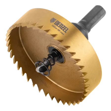 Коронка по металлу DENZEL 724122, 68 мм, HSS, нитридтитановое покрытие