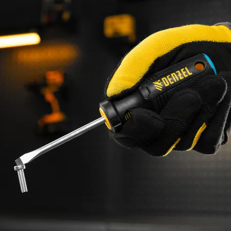 Отвертка DENZEL SL5x75 мм, S2, 3к рукоятка