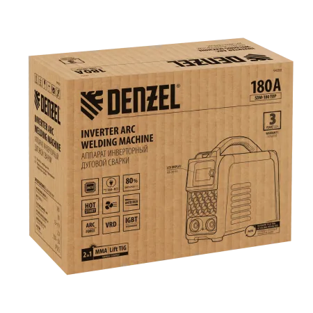 Аппарат инвертор. дуговой сварки DENZEL SDM-180 Top, 180 А, ПВ 80%