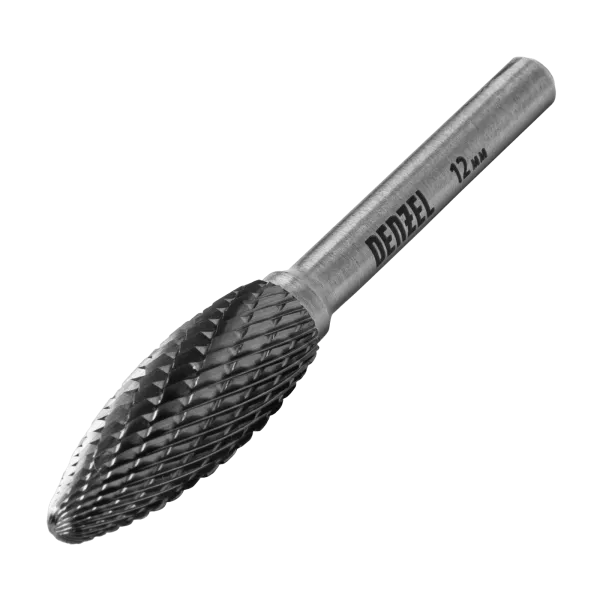 Борфреза по металлу DENZEL твердосплавная, элипсообразная, тип-H, 12 мм