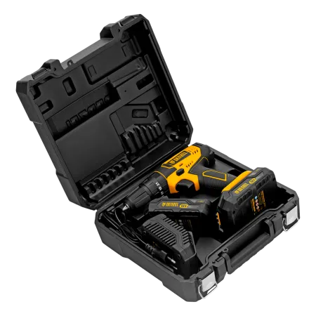 Дрель-шуруповерт аккумуляторная ударная DENZEL CID-18-02BM, Li-Ion, 18 В, 2 акк.