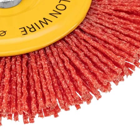 Щетка для дрели DENZEL, 100 мм, Плоская, со шпилькой, нейлоновая щетина