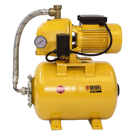 Насосная станция DENZEL PSD800C, 800 Вт, 2400 л/ч, ресивер 24 л, всасывание 20 м, эжекторная