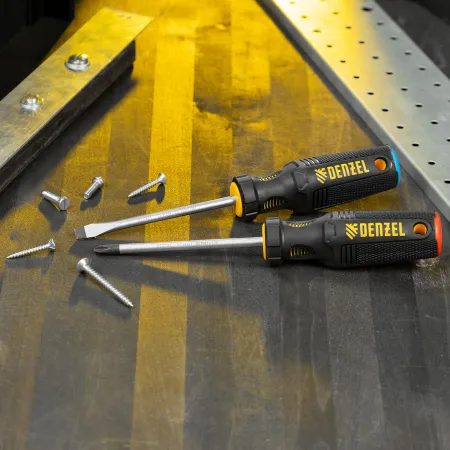 Набор отверток DENZEL 2 шт., PH+SL, S2, 3к рукоятка