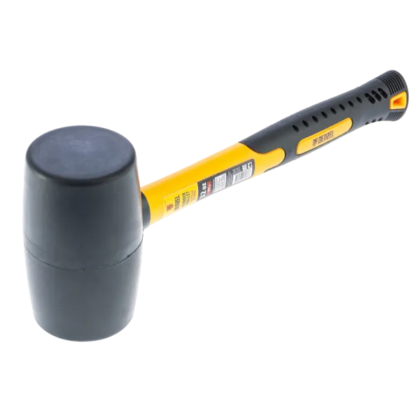 Киянка резиновая DENZEL 32 oz, черная резина, фибергласовая рукоятка