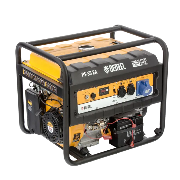Генератор бензиновый DENZEL PS 55 EA, 5.5 кВт, 230 В, 25 л, электростартер