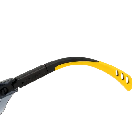 Очки защитные DENZEL открытые, поликарбонатные, увеличенная дымчатая линза, регулируемые дужки