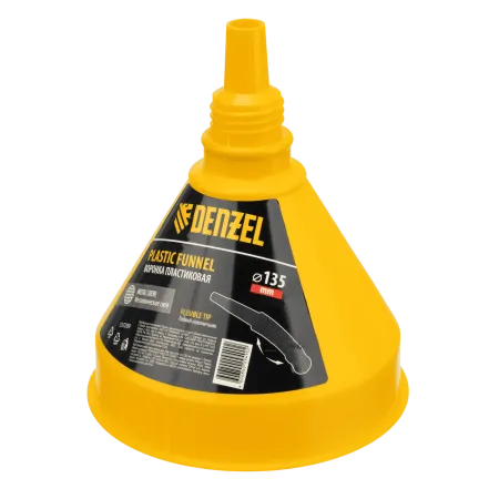 Воронка пластиковая DENZEL 135 мм с металлическим ситом и гибким наконечником