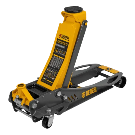 Домкрат гидравлический подкатной DENZEL 3,8 т, 110-580 мм, быстрый подъем, низкий подхват, проф.
