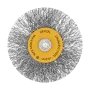 Щетка для дрели DENZEL, 60 мм, Плоская, со шпилькой, нержавеющая витая проволока
