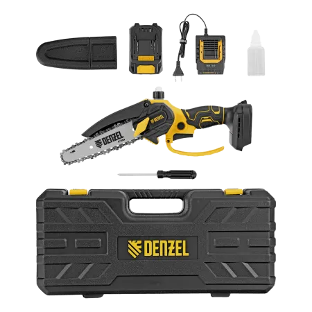 Цепная мини-пила аккумуляторная бесщет. DENZEL CCS-150, шина 150 мм, Li-Ion, 20 В