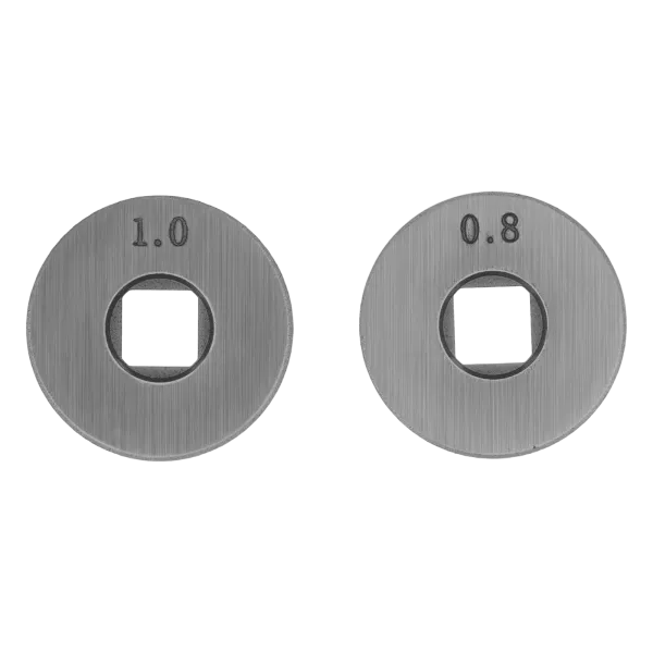 Подающий ролик DENZEL U профиль зубчатый под флюсовую проволоку 0,8-1мм посадка квадрат, 2 шт