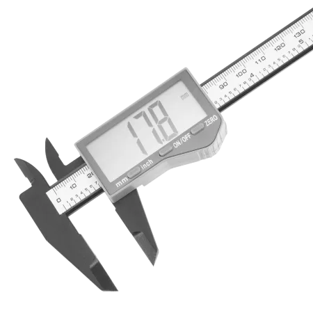 Штангенциркуль DENZEL пластиковый, 150 мм, электронный, большой дисплей, с глубиномером