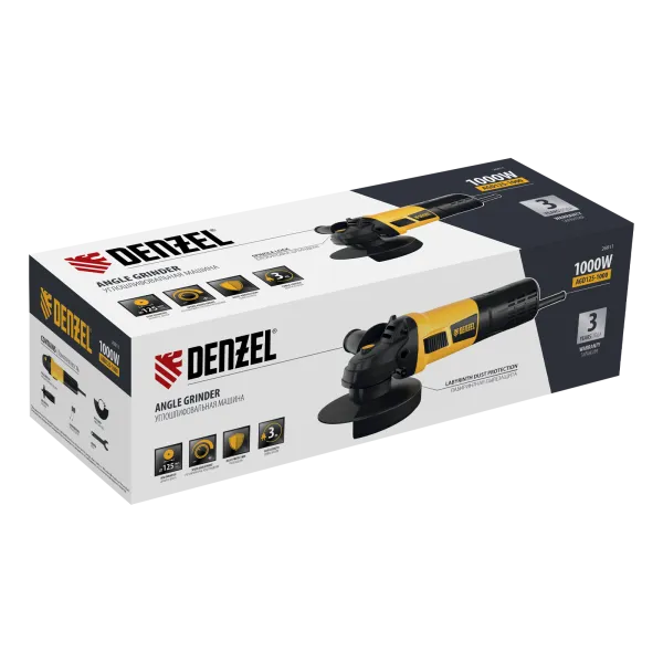 Машина шлифовальная угловая DENZEL AGD125-1000, 1000 Вт, 125 мм, 3000-10000 об/мин