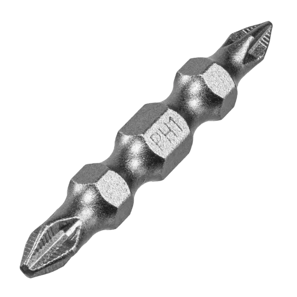 Бита DENZEL двухсторонняя, PH2-PH1 х 45 мм, сталь S2, 10 шт.