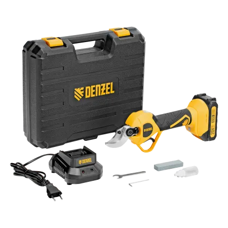 Секатор аккумуляторный, бесщет. DENZEL, CP-30BL, Li-Ion, 20 В, лезвия SK5