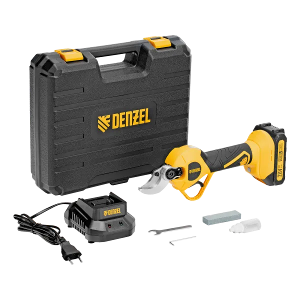 Секатор аккумуляторный, бесщет. DENZEL, CP-30BL, Li-Ion, 20 В, лезвия SK5