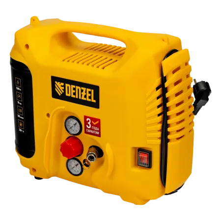 Компрессор воздушный DENZEL DL1300, 10 бар, 1,3 кВт 180 л/мин 5 л, с набором аксессуаров
