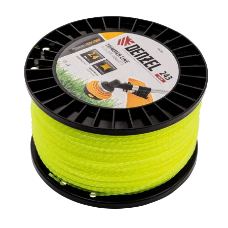 Леска для триммера DENZEL 96298 витой квадрат, 2,4мм х 243м, на DIN катушке FLEX CORD