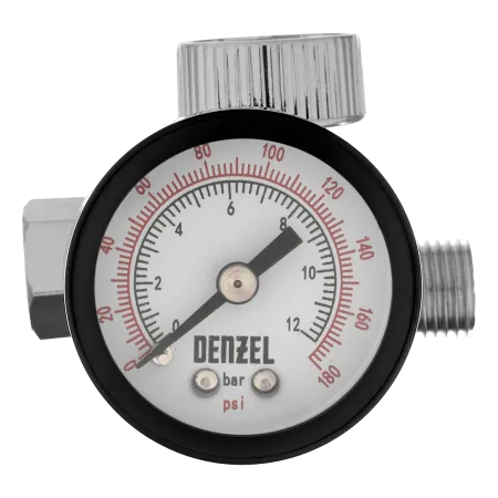 Регулятор давления с манометром DENZEL для краскораспылителя K1500, 12 бар, 1/4"