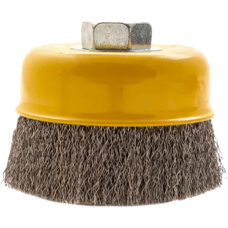 Щетка для УШМ DENZEL 746053, 100 мм, «чашка», витая нержавеющая проволока 0.3 мм, М14