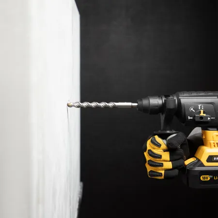 Бур по бетону DENZEL 705024, 12 x 210 мм, двойная спираль, три пылеотводящие кромки Бур по бетону DENZEL 705024, 12 x 210 мм, двойная спираль, три пылеотводящие кромки