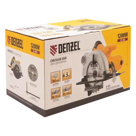 Циркулярная пила DENZEL CS-165, 1200 Вт, 165 мм