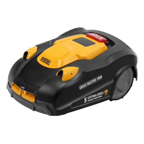 Робот-газонокосилка DENZEL Grass Master 1000  1000м2, 3Ач, 28V, LCD дисплей, Wi-Fi