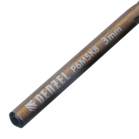 Набор сверл по металлу DENZEL, 1-10 мм, Р6М5К8-TiN, Golden Tip, 19 шт