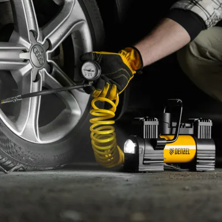 Компрессор автомобильный DENZEL AC-75, 12 В, 10 атм., 75 л/мин, LED