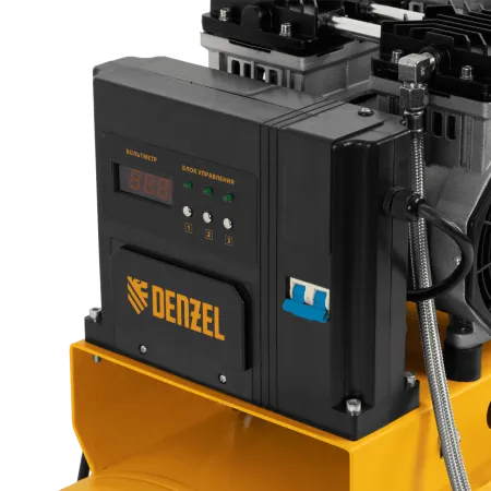 Компрессор безмасляный, малошумный DENZEL DLS 3300/100, 3300 Вт,3x1100, 100 л, 570 л/мин ,блок управления