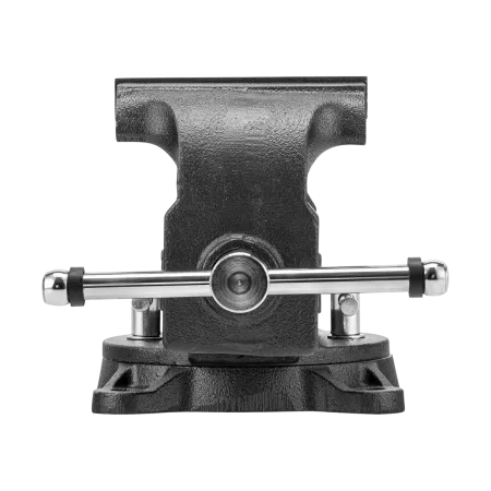 Тиски слесарные DENZEL BVH-125, 125 мм, поворотные, стальная направляющая, с наковальней