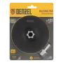 Тарелка опорная для дрели и УШМ DENZEL с липучкой, 125 мм, твердая, с адаптером c М14 на d8