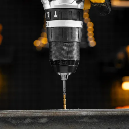 Набор сверл по металлу DENZEL, 1-10 мм, Р6М5К8-TiN, Golden Tip, 19 шт