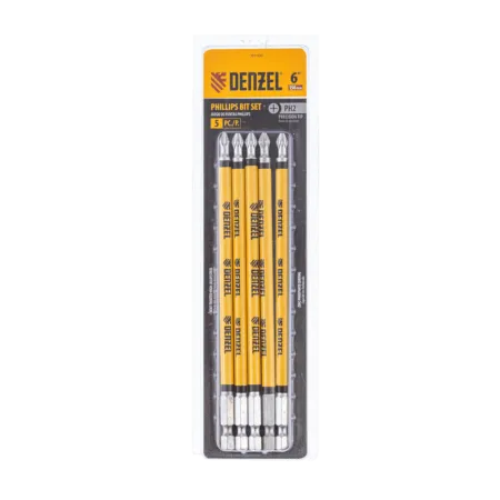 Набор бит DENZEL PH2x150 мм, 5 шт.