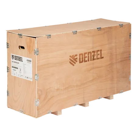 Компрессор безмасл. малошумн. DENZEL DLP-4500/150, 4,5 кВт, 3х1,5 кВт,150 л, 2850 об/мин,750 л/мин