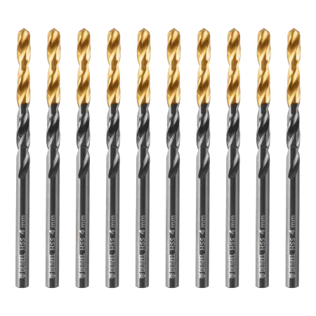 Сверло по металлу DENZEL 4 мм, HSS-Tin, Golden Tip, 10 шт.